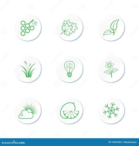 Nature Icon Set Stock Vector Illustration Of Clean Conservation