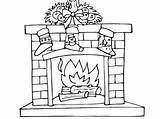 Coloring Fireplace sketch template