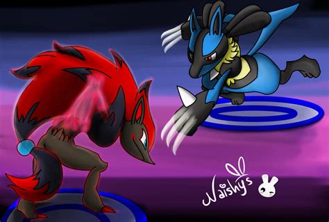 Speed Art Lucario Vs Zoroark By Naishys On Deviantart