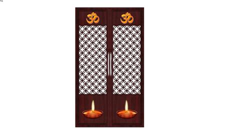 Pooja Room Door Temple Modern Cnc Cut Panel Handle God 3d