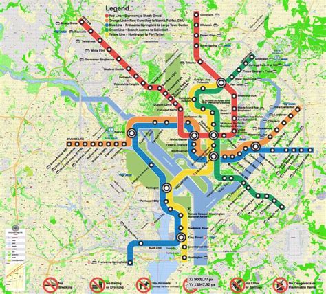 City Map Washington Dc Vector Urban Plan Illustrator Editable Street