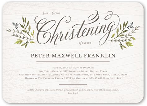 Graceful Introduction Girl X Baptism Invitations Shutterfly