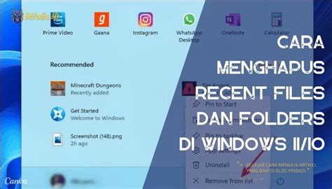 √ Cara Menghapus Recent Files Dan Folders Di Windows 1110 Ditulisid
