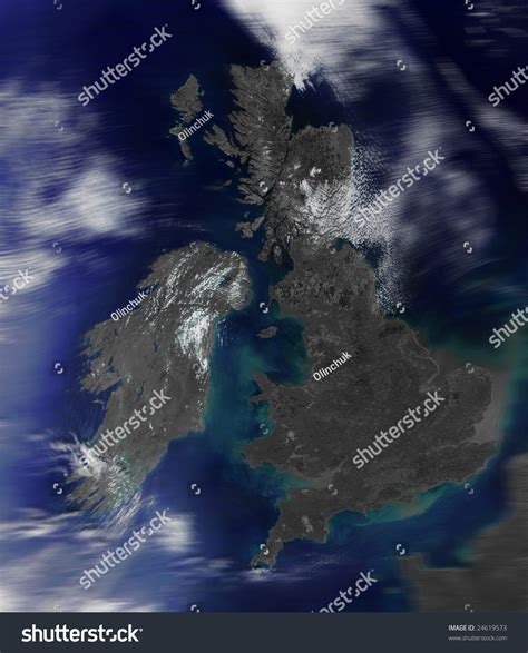 3d Map Great Britain Look Space Stock Illustration