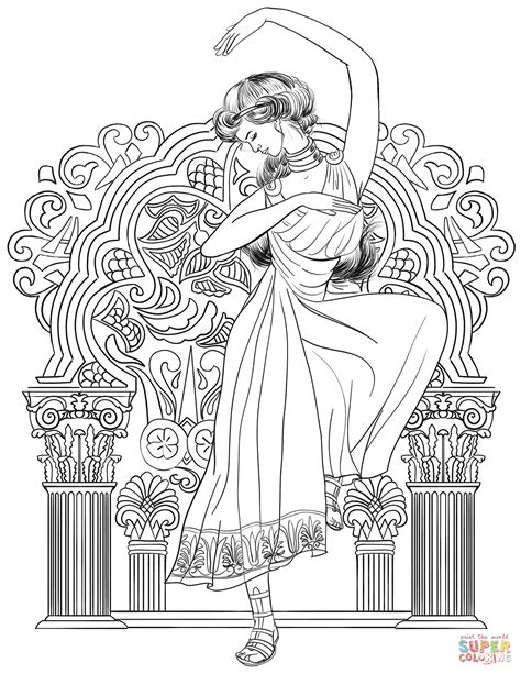 Greek Woman Dance Coloring Page Free Printable Coloring Pages