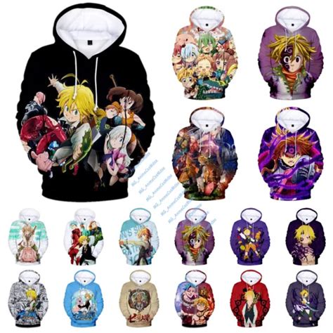 The Seven Deadly Sins Nanatsu No Taizai 3d Anime Hoodie Sweatshirt Men