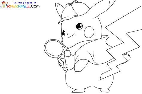 Detective Pikachu Coloring Pages Coloring Home