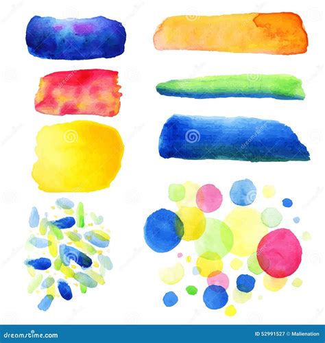 Abstract Hand Drawn Watercolor Blots Background Vector Illustration