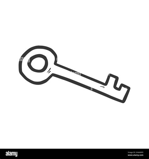 Key Doodle Icon Hand Drawn Doodle Sketch Style Drawing Line Simple
