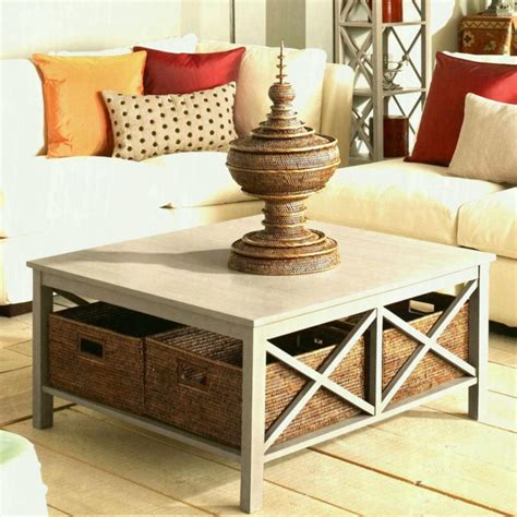 Place a large woven box under the table to use it for closed storage comfortably. This Is Why Seagrass Coffee Table and Ottoman Is So Famous!