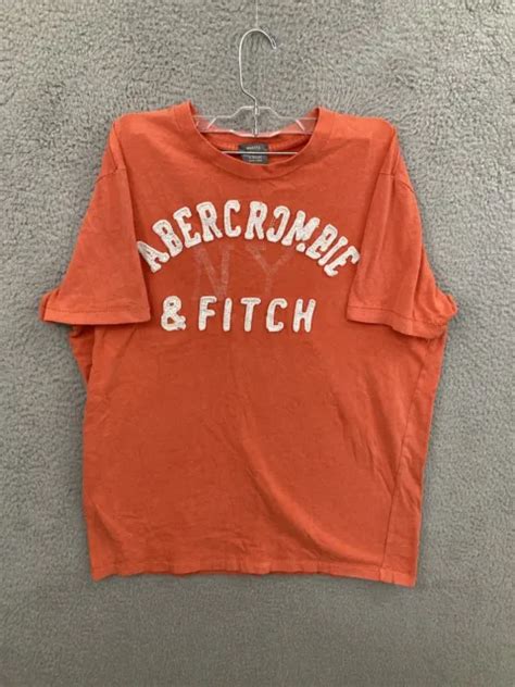 abercrombie and fitch shirt mens xl orange pink muscle short sleeve logo preppy 14 88 picclick