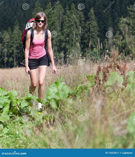 Young Woman Hiking Outdoors Stock Image Image 15422611