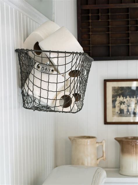 Hanging bathroom storage projects to bring the most out of your space. Easily Boost Bathroom Storage With Wall-Mounted Baskets | HGTV