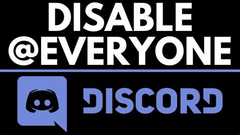 How To Disable Everyone On Discord Turn Off Everyone Youtube