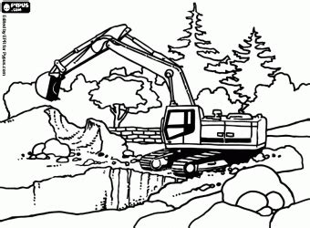 excavator coloring pages | Construction vehicles coloring pages