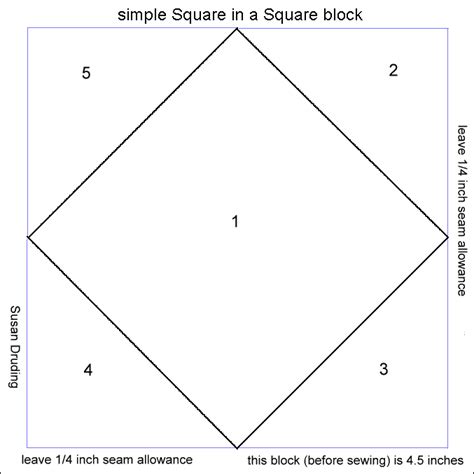 Square In A Square Quilt Block Free Paper Foundation Pattern