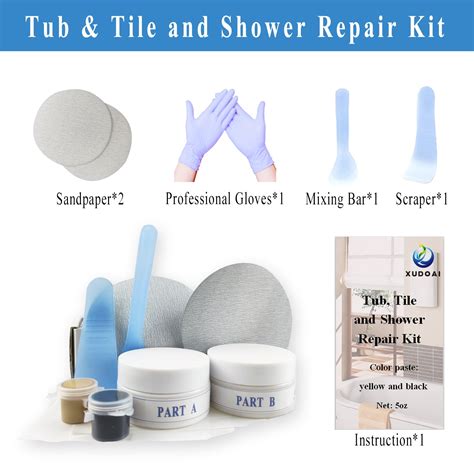 Tub Tile And Shower Repair Kit 5oz Fiberglass Porcelain Acrylic Bath