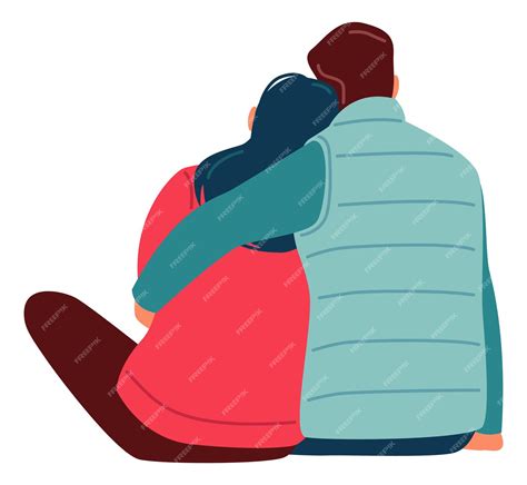 Premium Vector Hugging Couple Back View Loving Happy Relationship