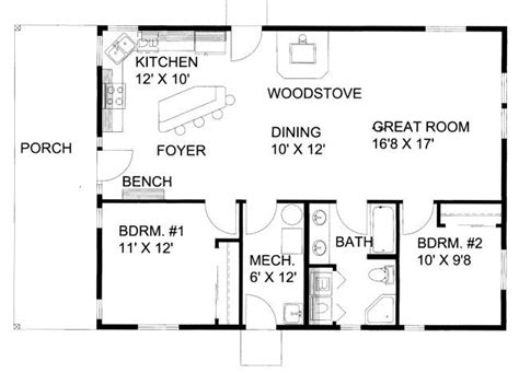 1500 square feet house plans 3d. Cabin Style House Plan - 2 Beds 1 Baths 1200 Sq/Ft Plan ...