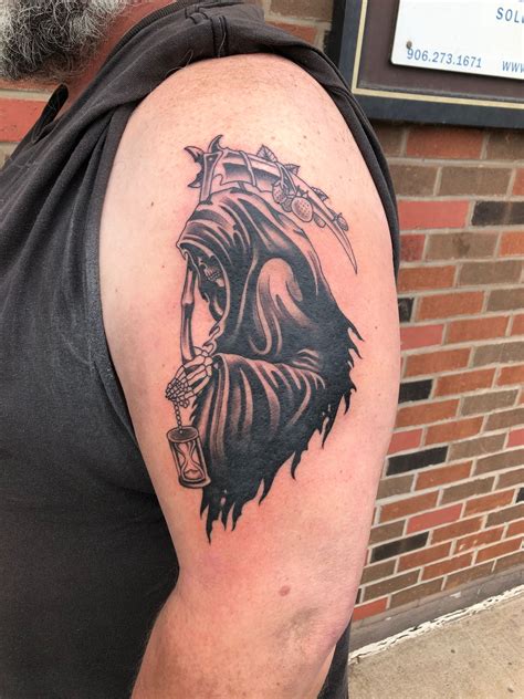 Reaper Tattoo By Nate At Sacred Studio In Marquette Michigan Reaper