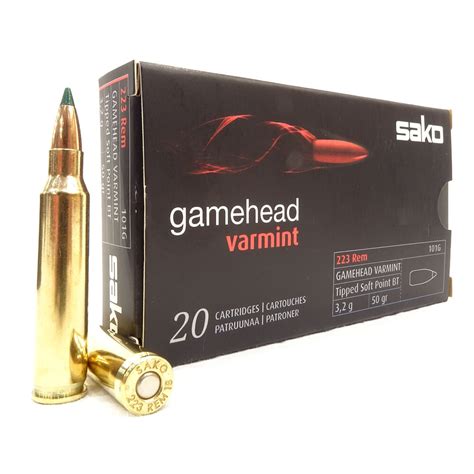 Td Sako 223 Ammunition 50gr Gamehead Varmint In Brass