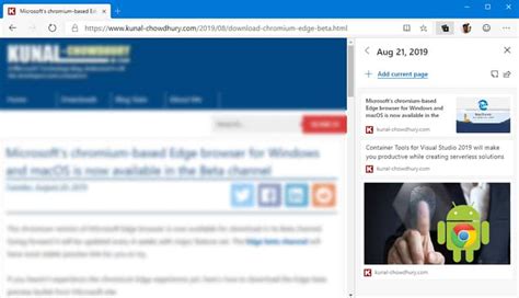 Microsofts Chromium Edge Is Getting Collections Feature On Windows 10