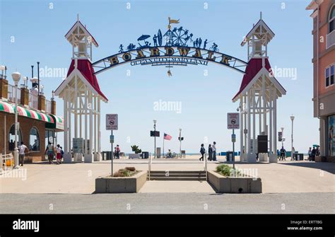 Famous Sign Above The Boardwalk Of Ocean City Maryland Usa In Summer
