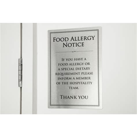 Vogue Brushed Steel Food Allergy Sign A4 Gm816 Buy Online At Nisbets