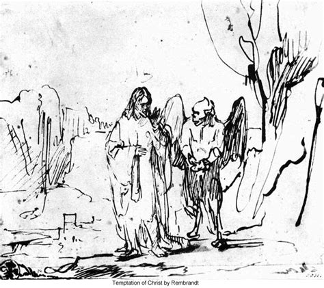 Temptation Of Christ By Rembrandt Sketch Luke 4 Forty Days In The