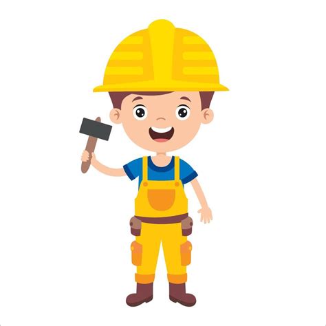 Cartoon Drawing Of A Construction Worker 5520227 Vector Art At Vecteezy