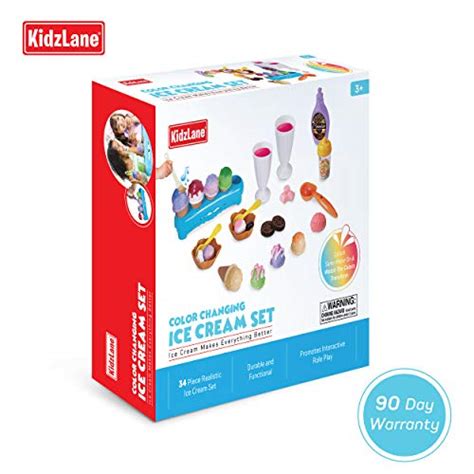 Kidzlane Ice Cream Play Set 34 Piece Ice Cream Toy Set With Color