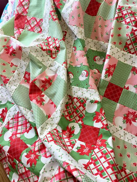 Uneven 9 Patch Quilt Pattern Featuring Swell Christmas