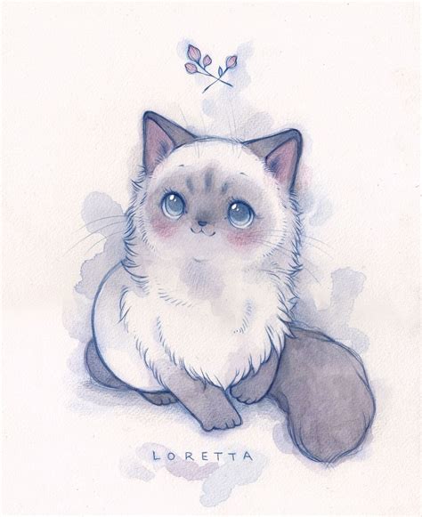 Cute Cat Profile Drawing Lyudmilasad