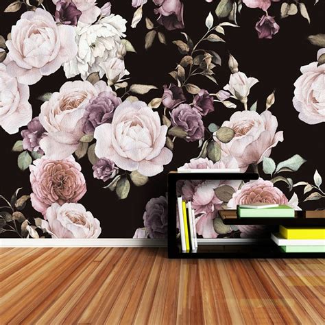 Custom 3d Floral Wallpaper Mural Rose Peony Flower Decor Bvm Home