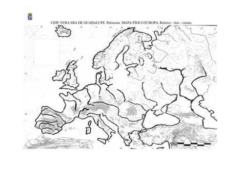 Calam O Mapa F Sico Europa Mudo Reliev R Os Costas