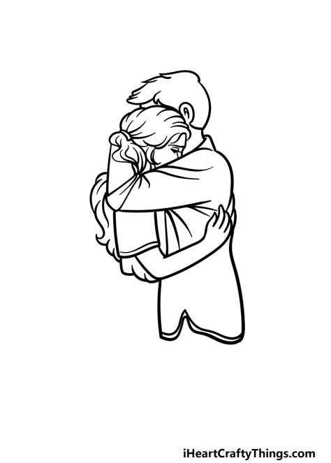 Hugging From Behind Drawing