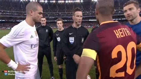 Seydou Keita Refuses To Shake Pepes Hand In Real Madrid Roma Friendly