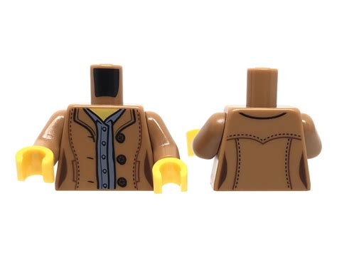 Lego Minifigure Torso Brown Jacket With Buttons Shirt Extra Extra