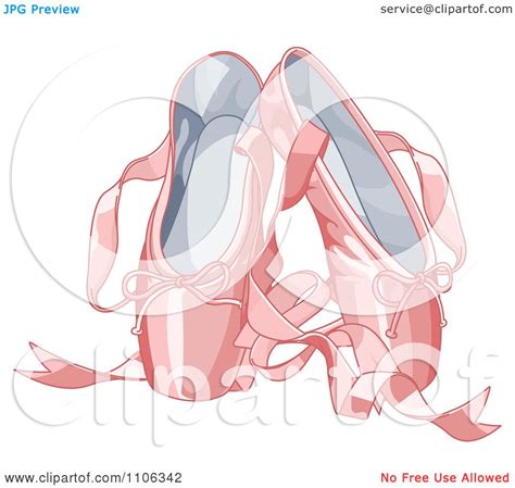 Clipart Pink Satin Ballet Slippers And Laces Royalty Free Vector