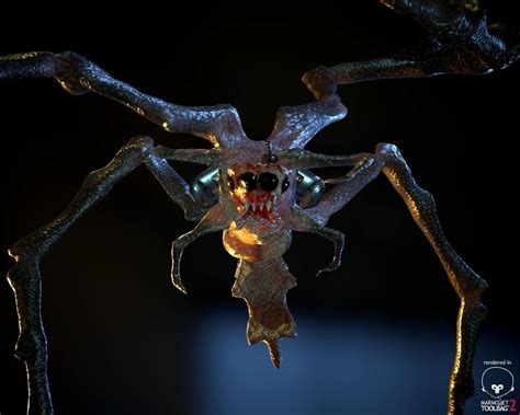 Biomech Alien Spider Lowpoly 3d Model Game Ready Rigged Fbx
