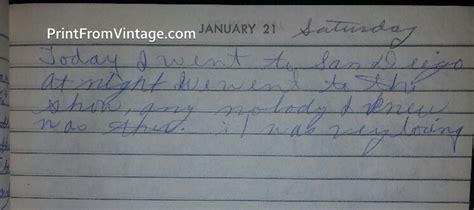 miss norma s diary january 21 1961 at night we went to the show and nobody i knew was