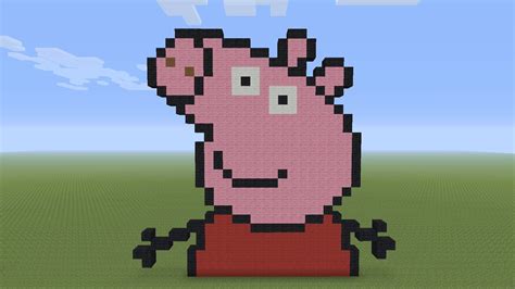 Minecraft Pixel Art Peppa Pig Youtube