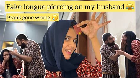 Fake Tongue Piercing Prank On My Husband Prank Gone Wrong YouTube