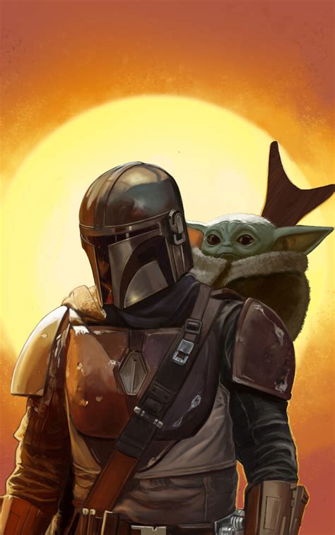 800x1280 Baby Yoda And Mandalorian Fanart Nexus 7samsung Galaxy Tab 10