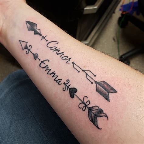1st Tattoo Kids Names In Personalized Arrows Ireddit Submitted By