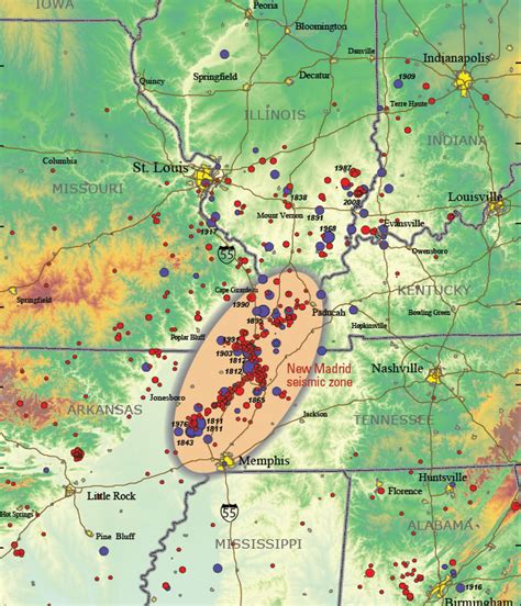 New Madrid Seismic Zone Maps Of Past Quake Activity