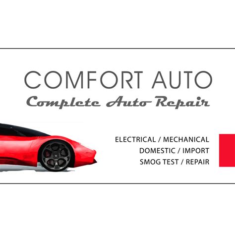 Comfort Auto Business Card Design By