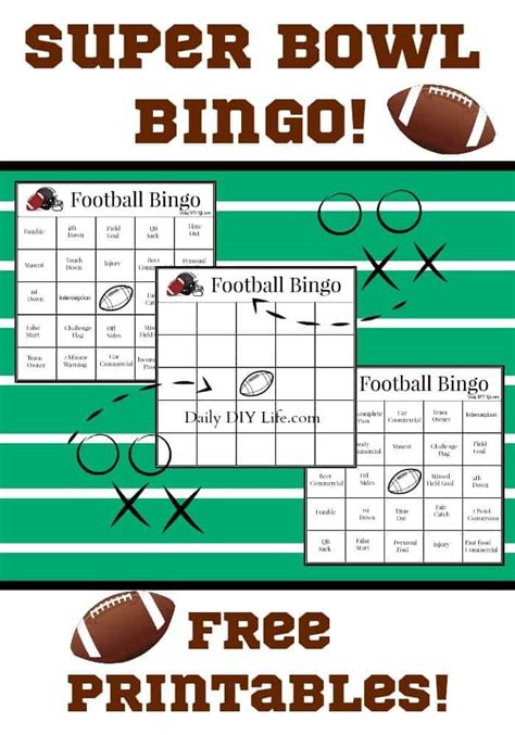 Super Bowl Bingo Fun Free Printables For The Big Game Super Bowl