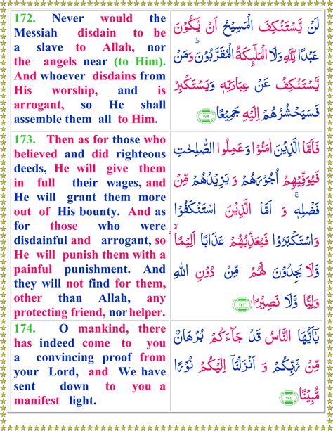 Surah An Nisa English Page Of Quran O Sunnat