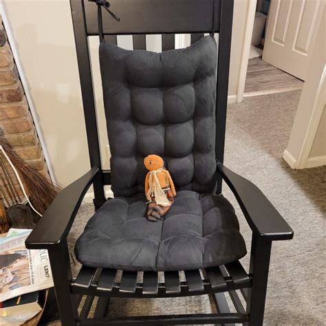 Micro Suede Black Rocking Chair Cushions Latex Foam Fill Reversible